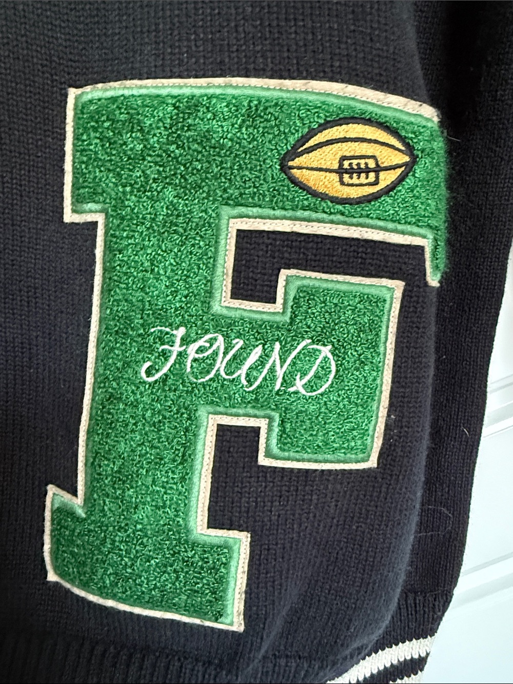 Found Varsity Cardigan with embroidery patches XL EUC - Picture 4 of 10